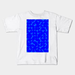 Men Bluish Geometric Pattern - Shapes #7 Kids T-Shirt